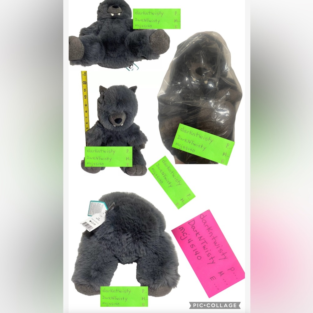 RARE RETIRED STILL SEALED MFG PLASTIC BNWT Jellycat Wilf Wolf GREAT GIFT! - Picture 13 of 16